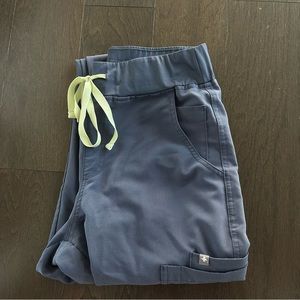 Figs High Waisted Yola Skinny Scrub Pants Space Navy Size Small